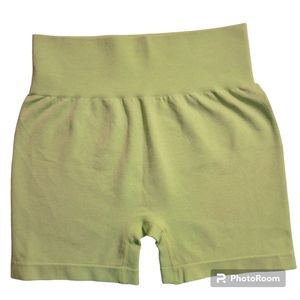 NEON GREEN SPANDEX BIKE GYM SHORTS